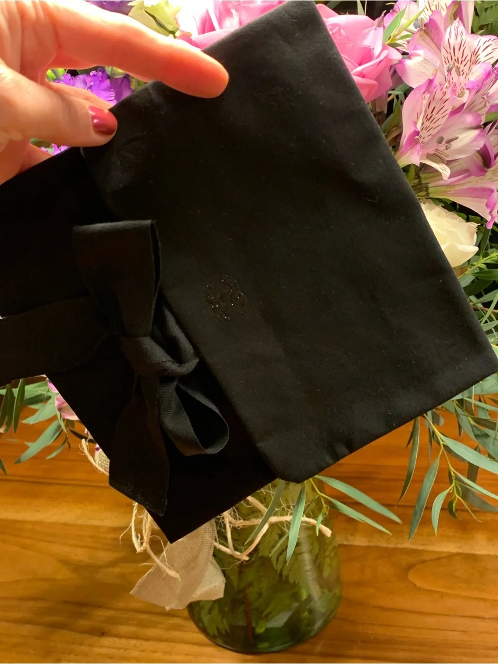 Authentic  black Chanel rare pouch with CC sparky logo with closing strops.Must!